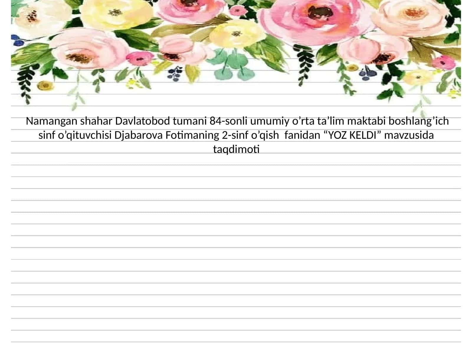 YOZ KELDI