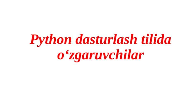 Python dasturlash tili