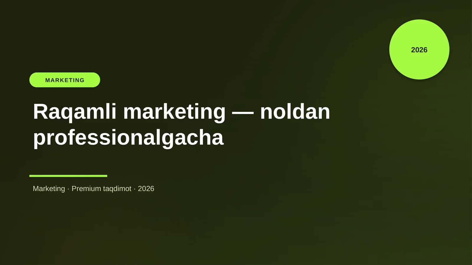 Raqamli marketing — noldan professionalgacha