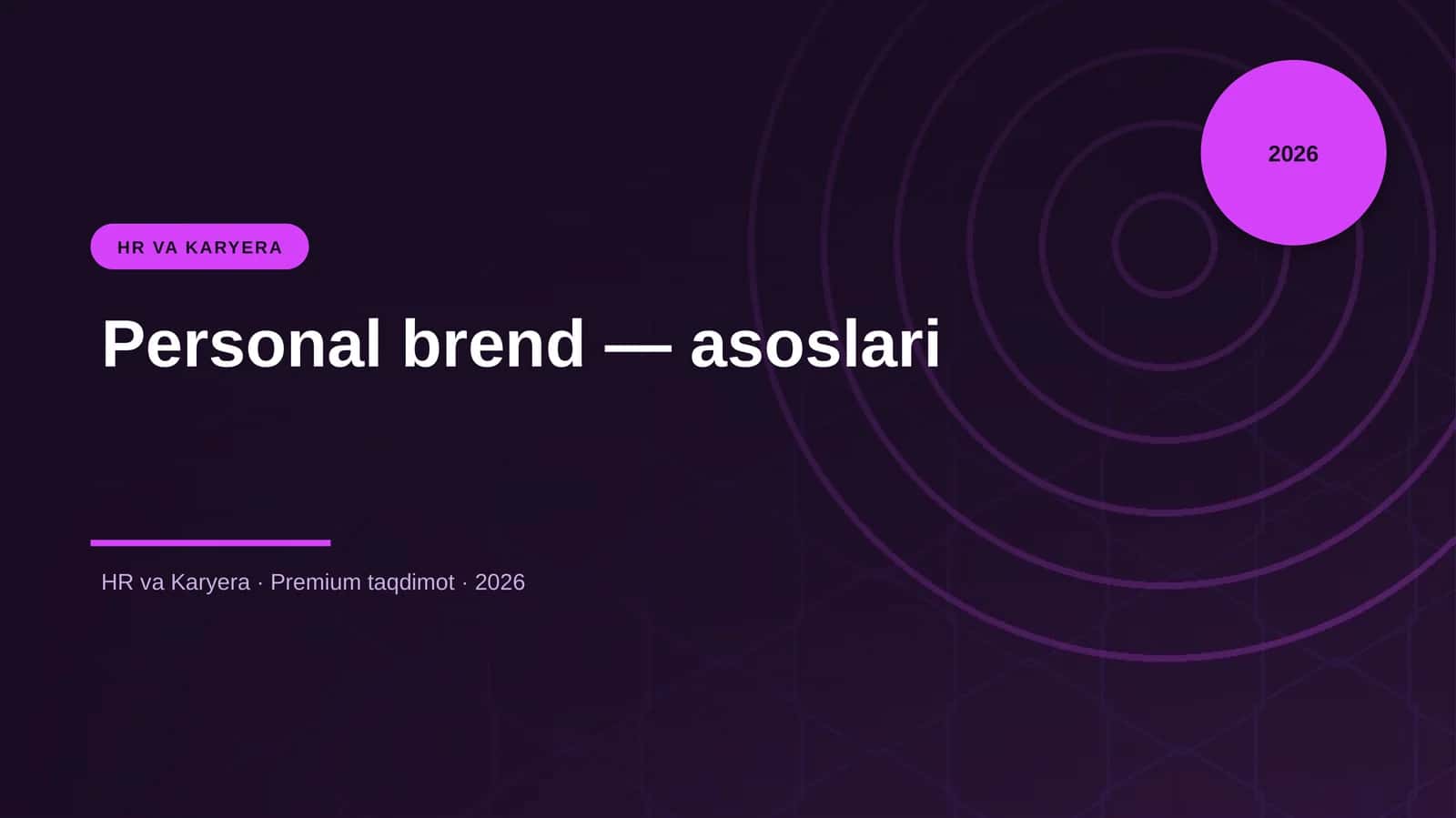 Personal brend — asoslari