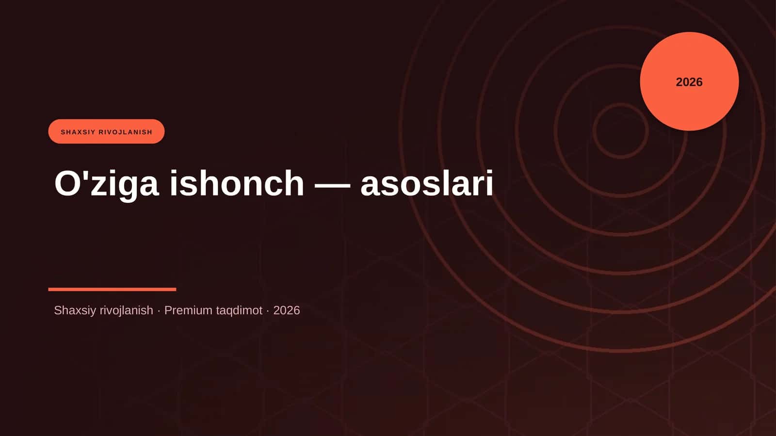 O'ziga ishonch — asoslari