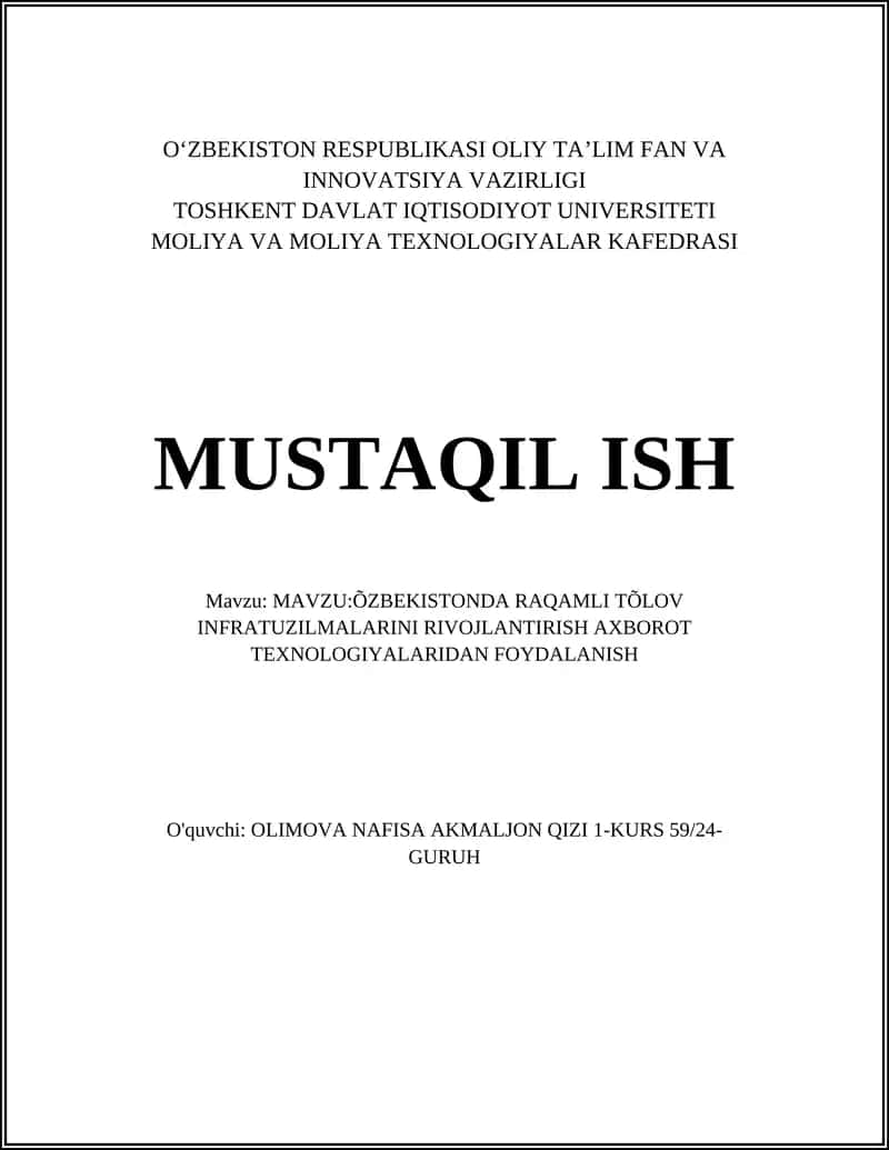 Raqamli toʻlov infratuzilmasi