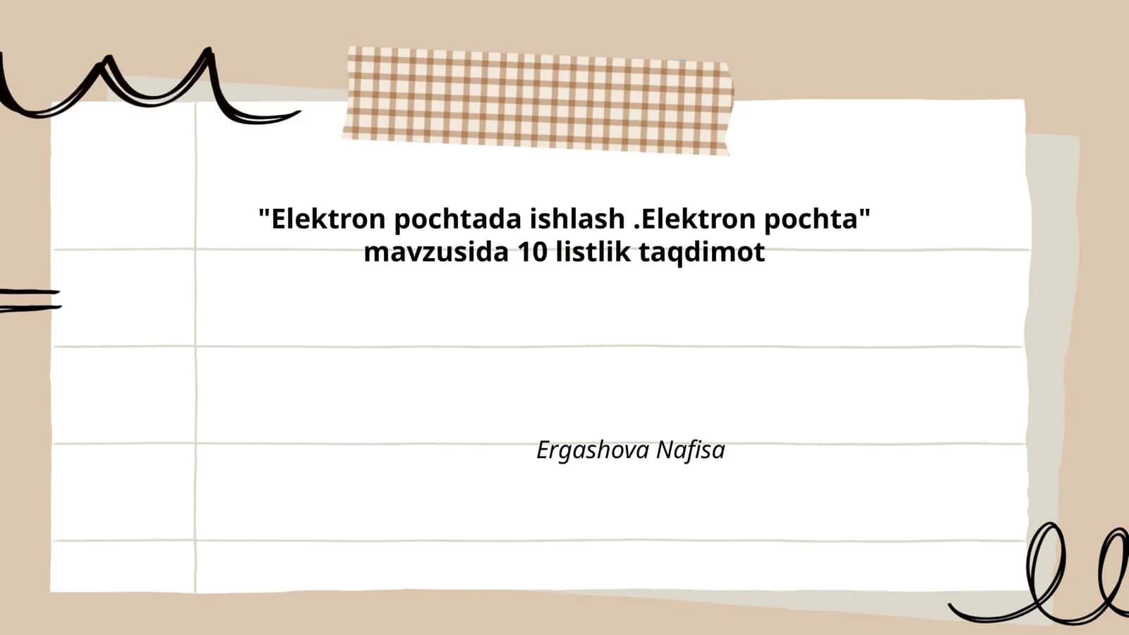Elektron pochtada ishlash.Elektron pochta