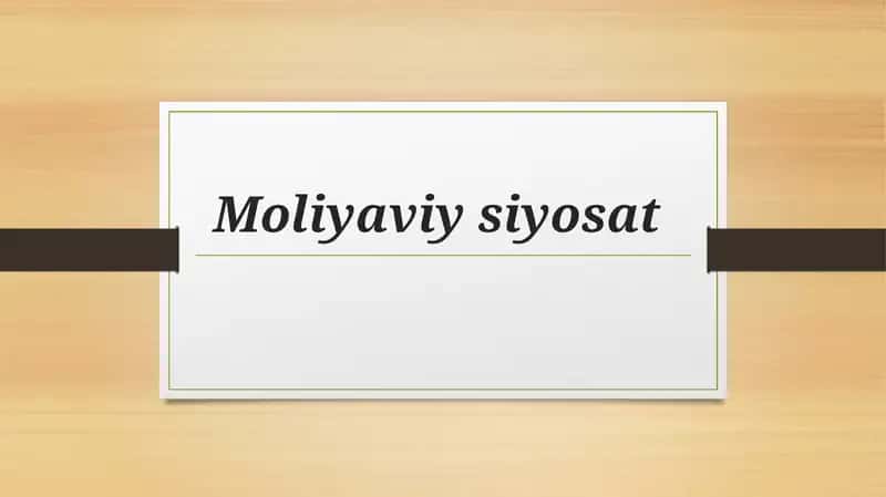 Moliyaviy siyosat