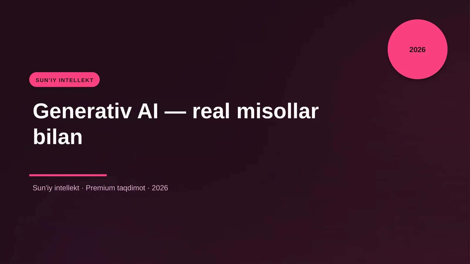 Generativ AI - real misollar bilan