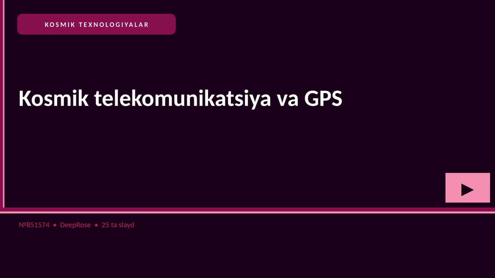 Kosmik telekomunikatsiya va GPS