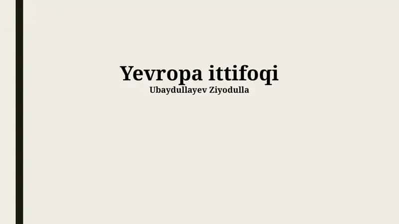 Yevropa Ittifoqi