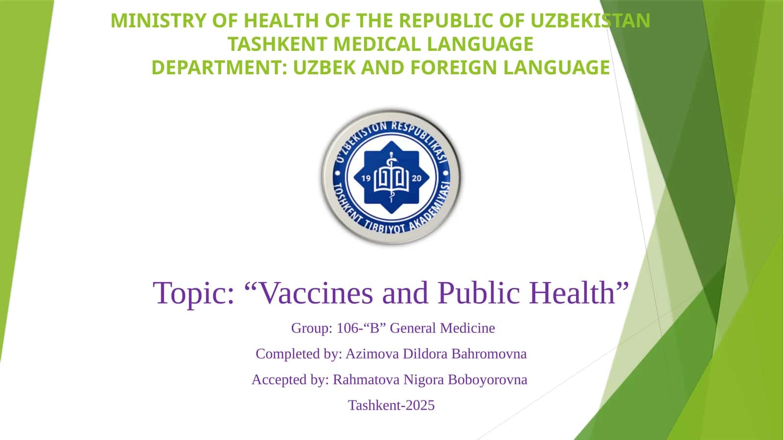 Vaccines and Public Health