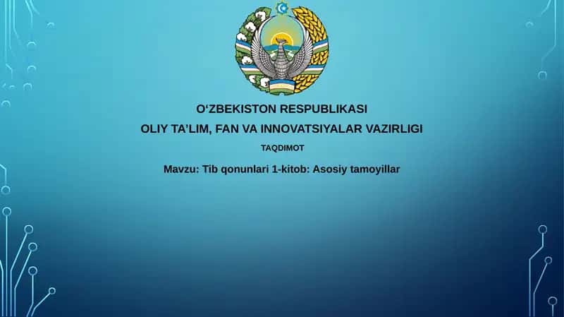 Asosiy tamoyillar va Tibbiyot