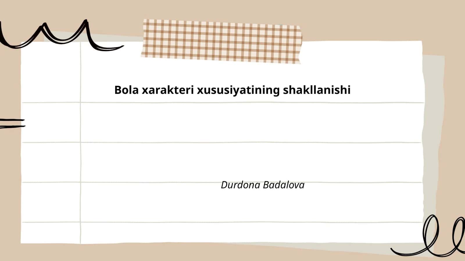 Bola xarakteri xususiyatining shakllanishi