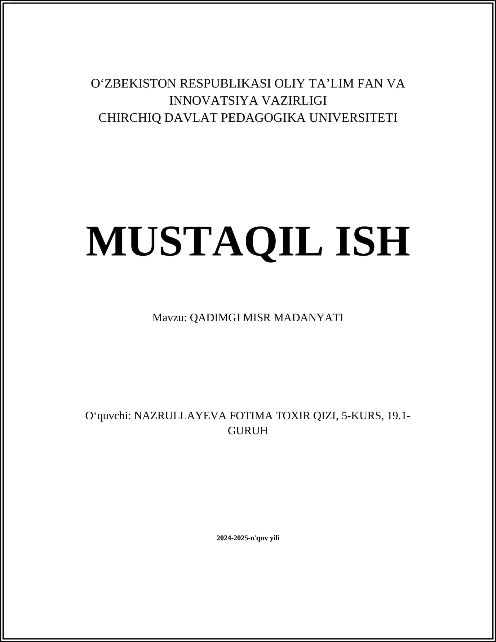 QADIMGI MISR MADANYATI