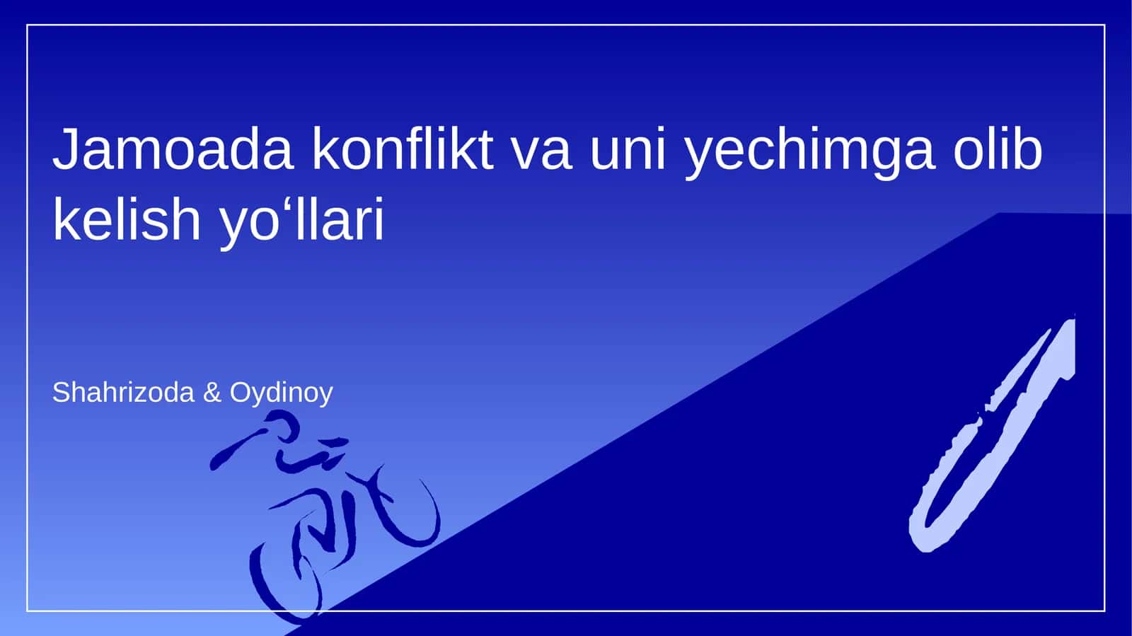 Jamoada konflikt va uni yechimga olib kelish yoʻllari
