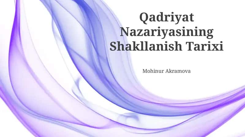 Qadriyat Nazariyasining Shakllanish Tarixi