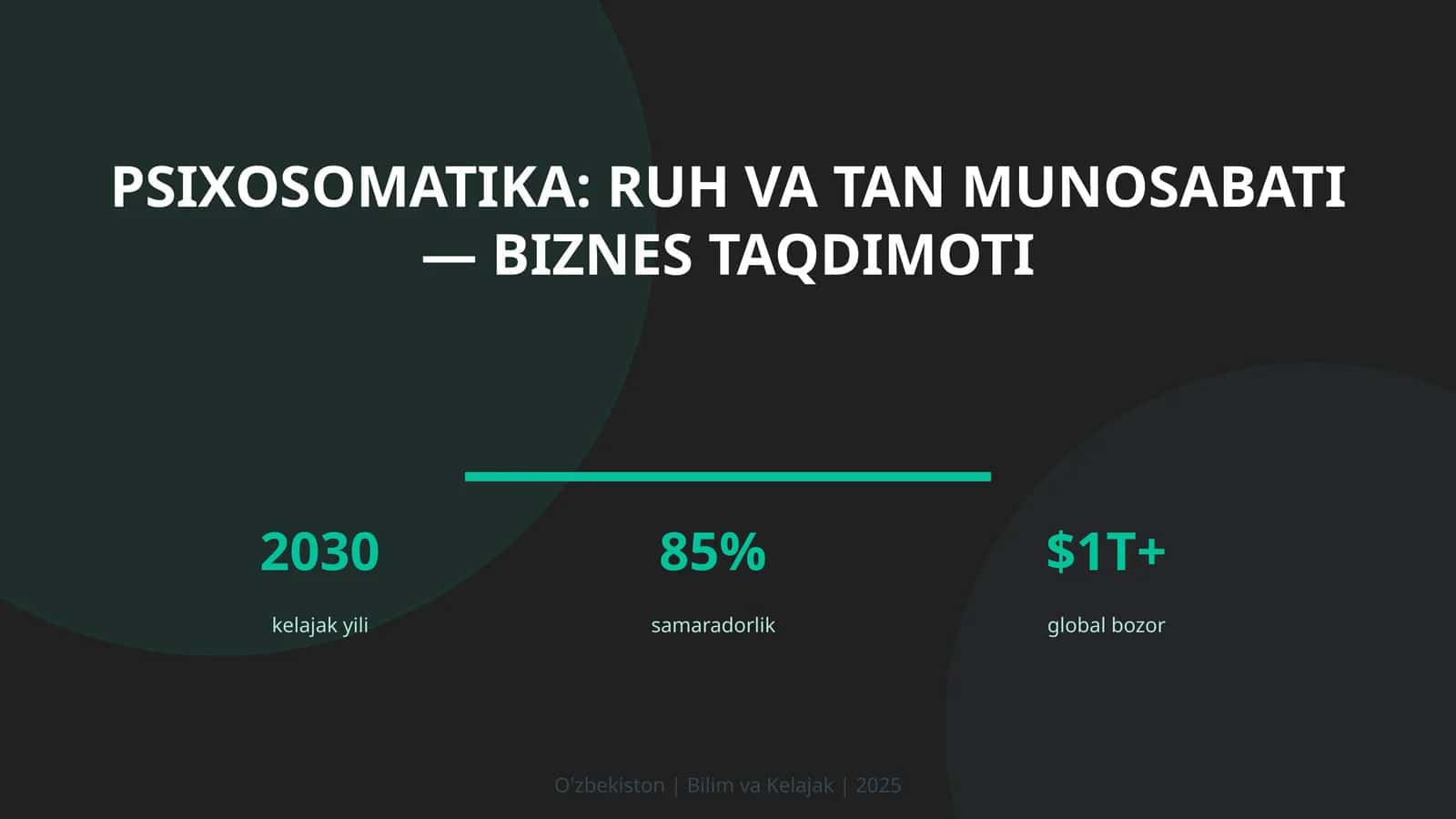 Psixosomatika: ruh va tan munosabati — biznes taqdimoti