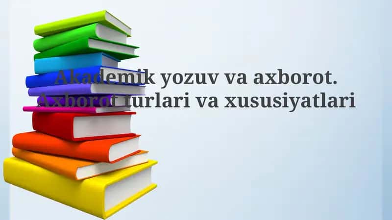 Akademik yozuv va ma'lumot turlari