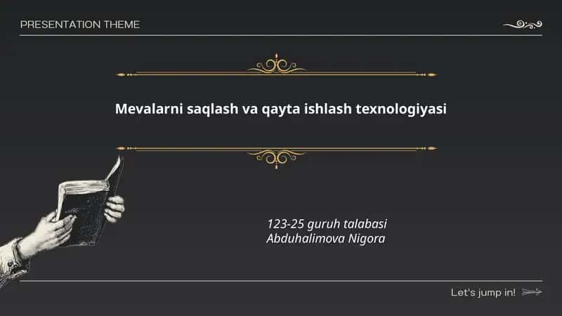 Mevalarni saqlash va qayta ishlash texnologiyasi