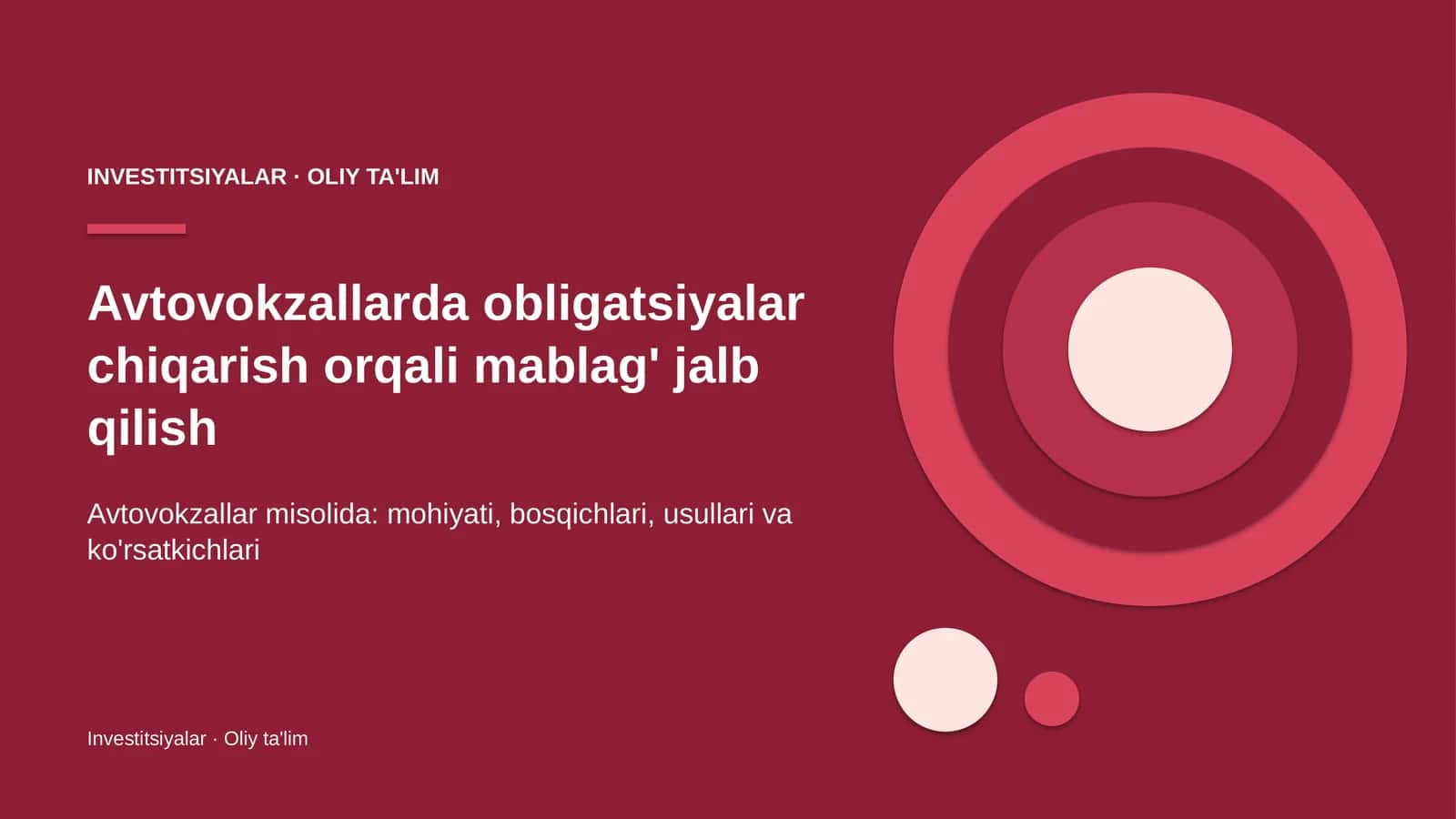 Avtovokzallarda obligatsiyalar chiqarish orqali mablag' jalb qilish