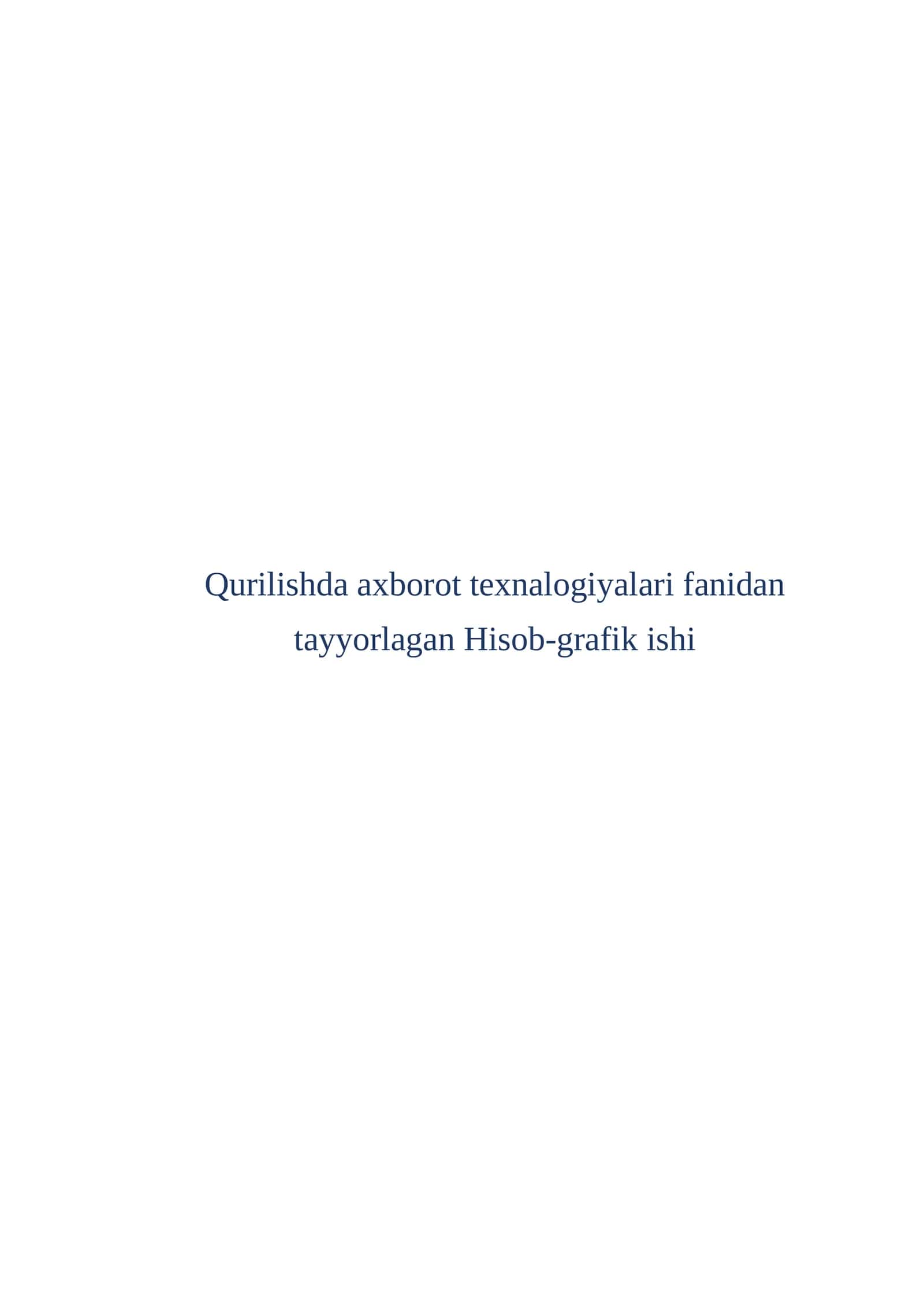 Hisob-grafik ishi