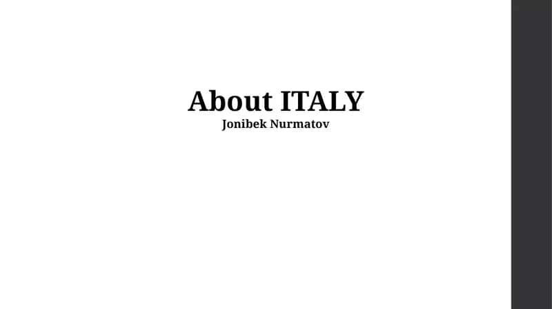 About ITALY