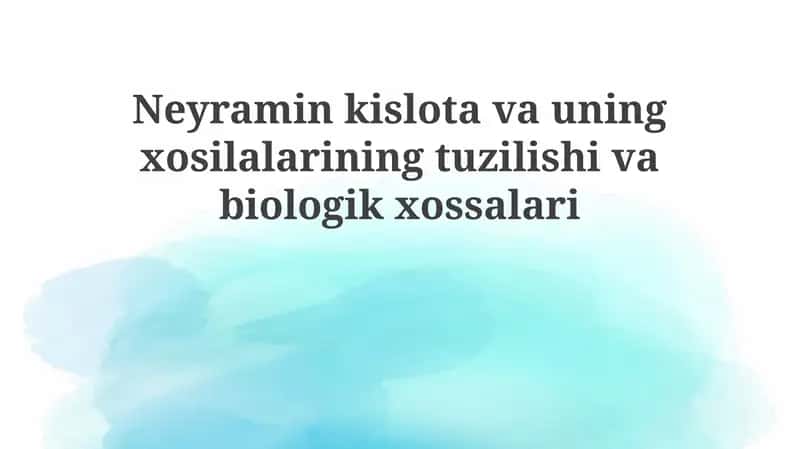 Neyramin kislotasi va uning hosilalarining tuzilishi
