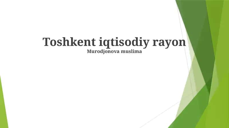 Тошкент иқтисодий rayon