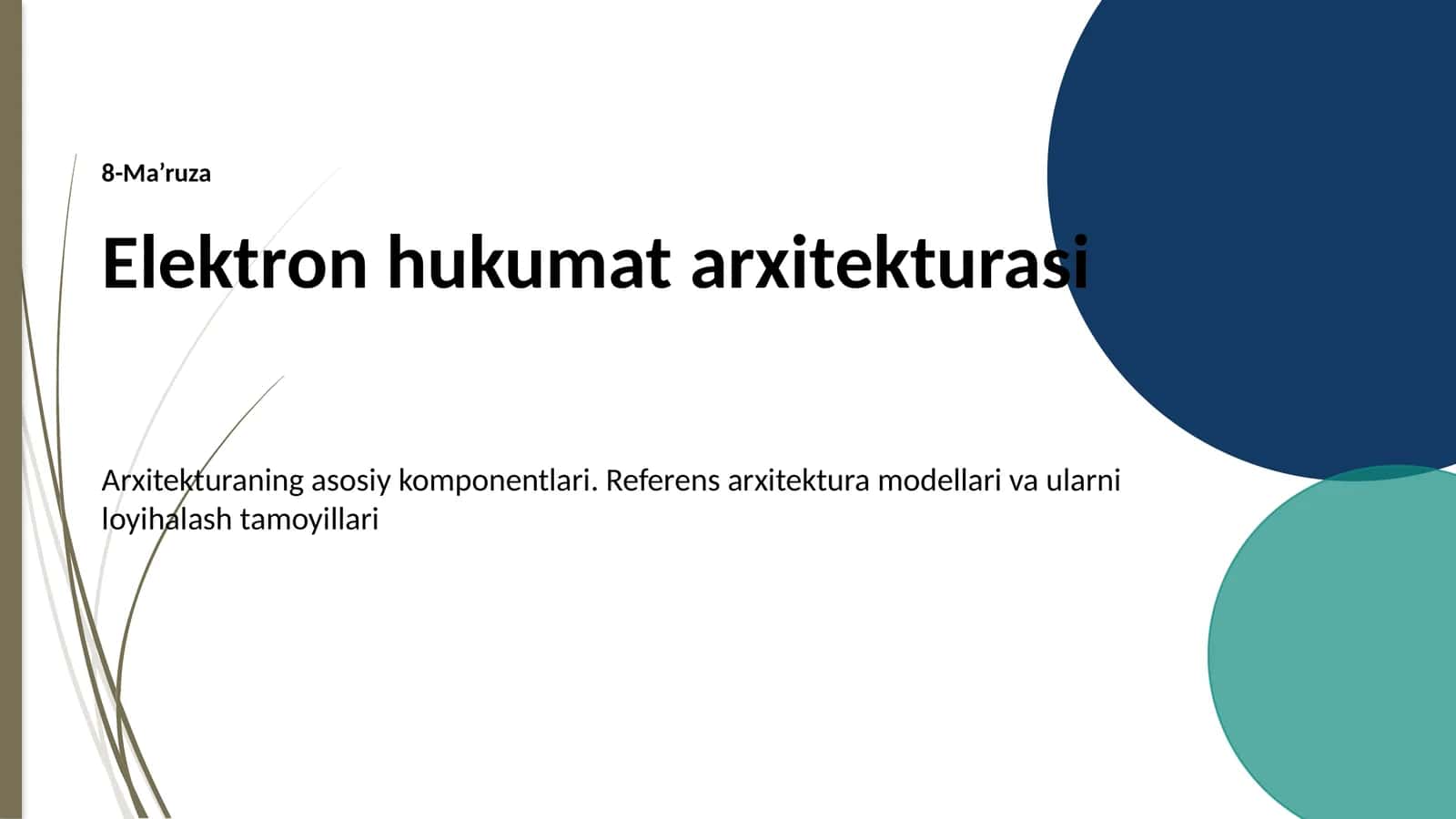 Elektron hukumat arxitekturasi sxemasi va qatlamlari