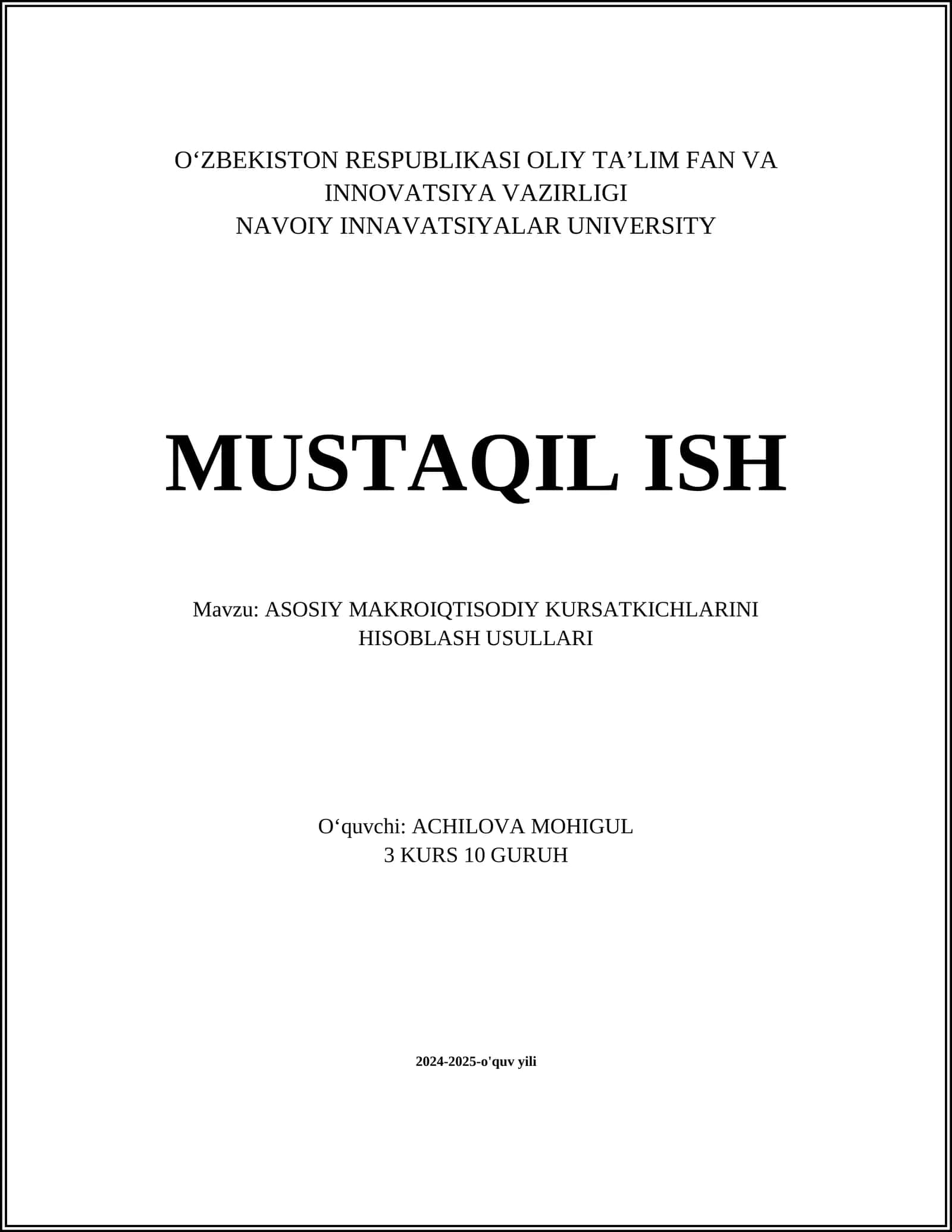 Yalpi ichki mahsulot (YaIM)
