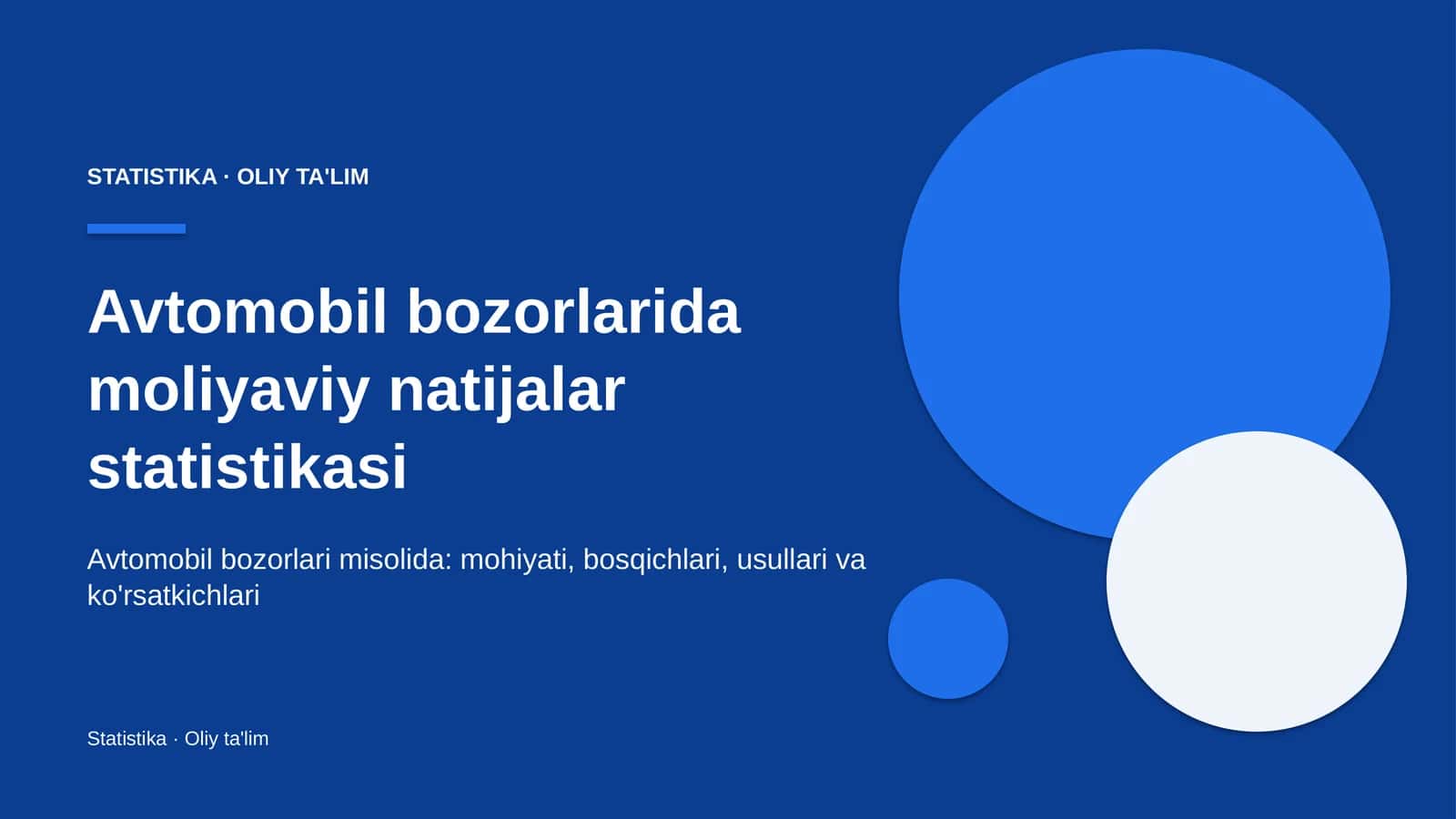 Moliyaviy natijalar statistikasi: mohiyati