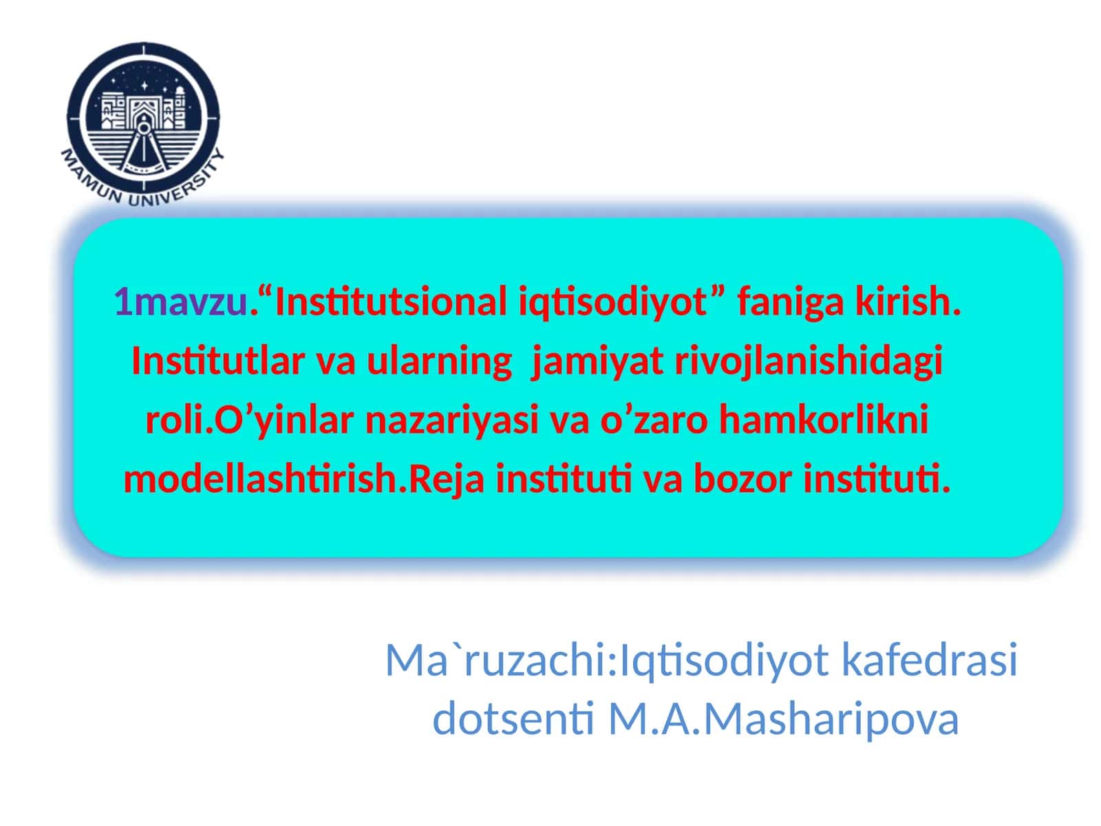 Institut va bozor instituti