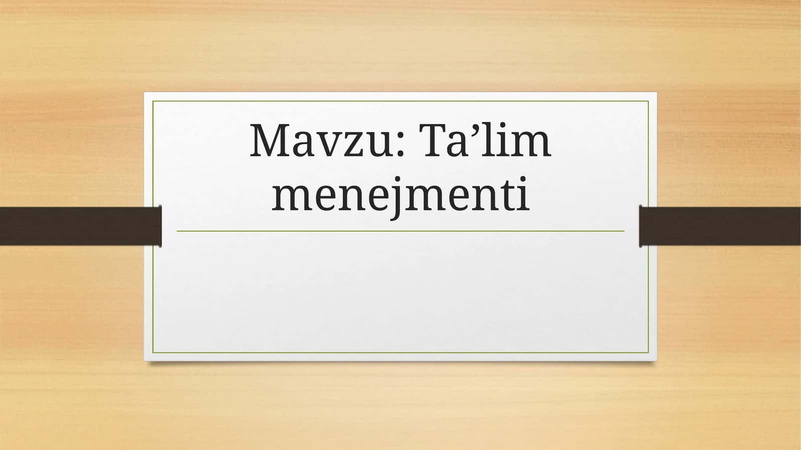 Ta’lim menejmenti
