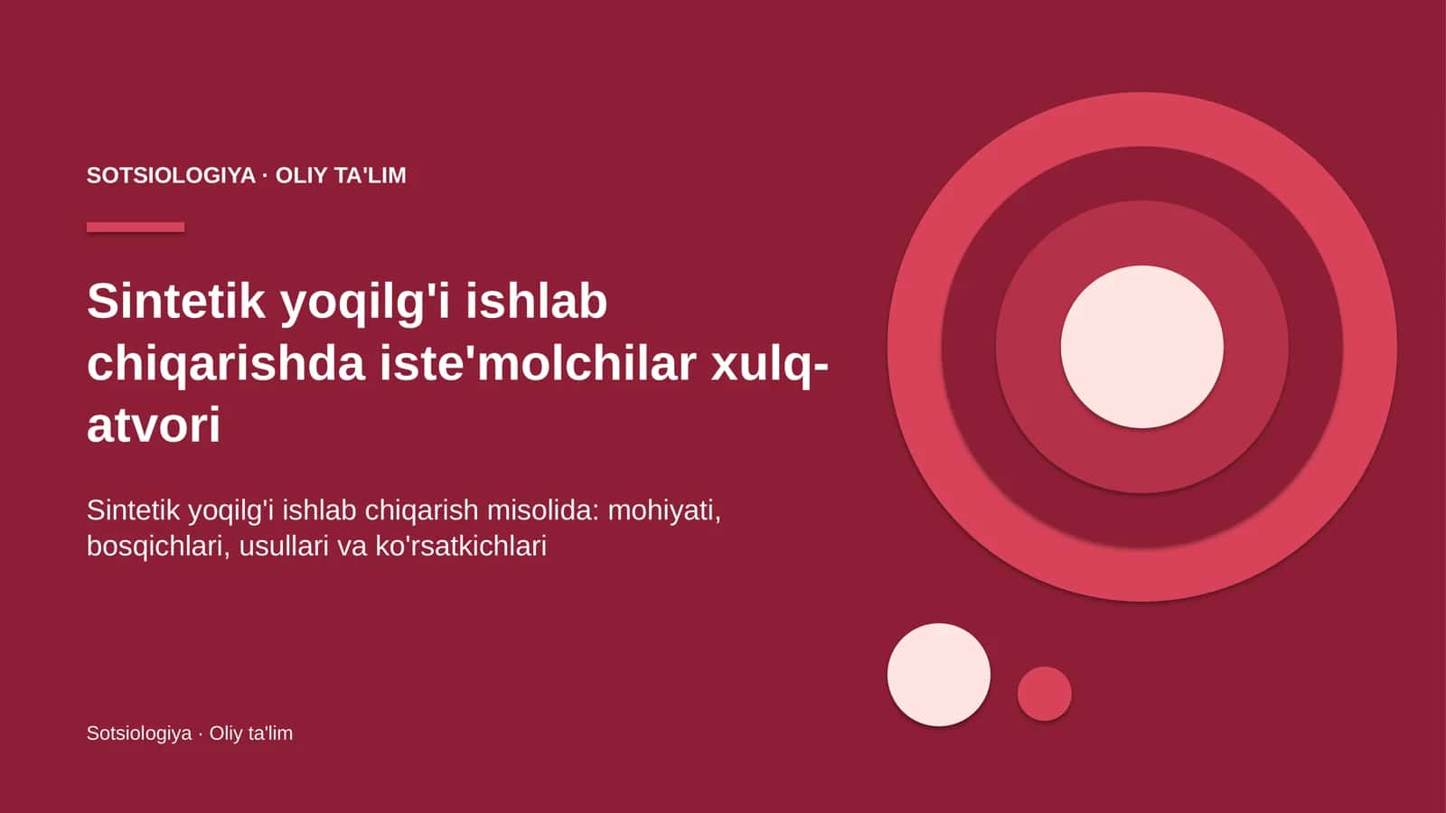 Sintetik yoqilg'i ishlab chiqarishda iste'molchilar xulq-atvori