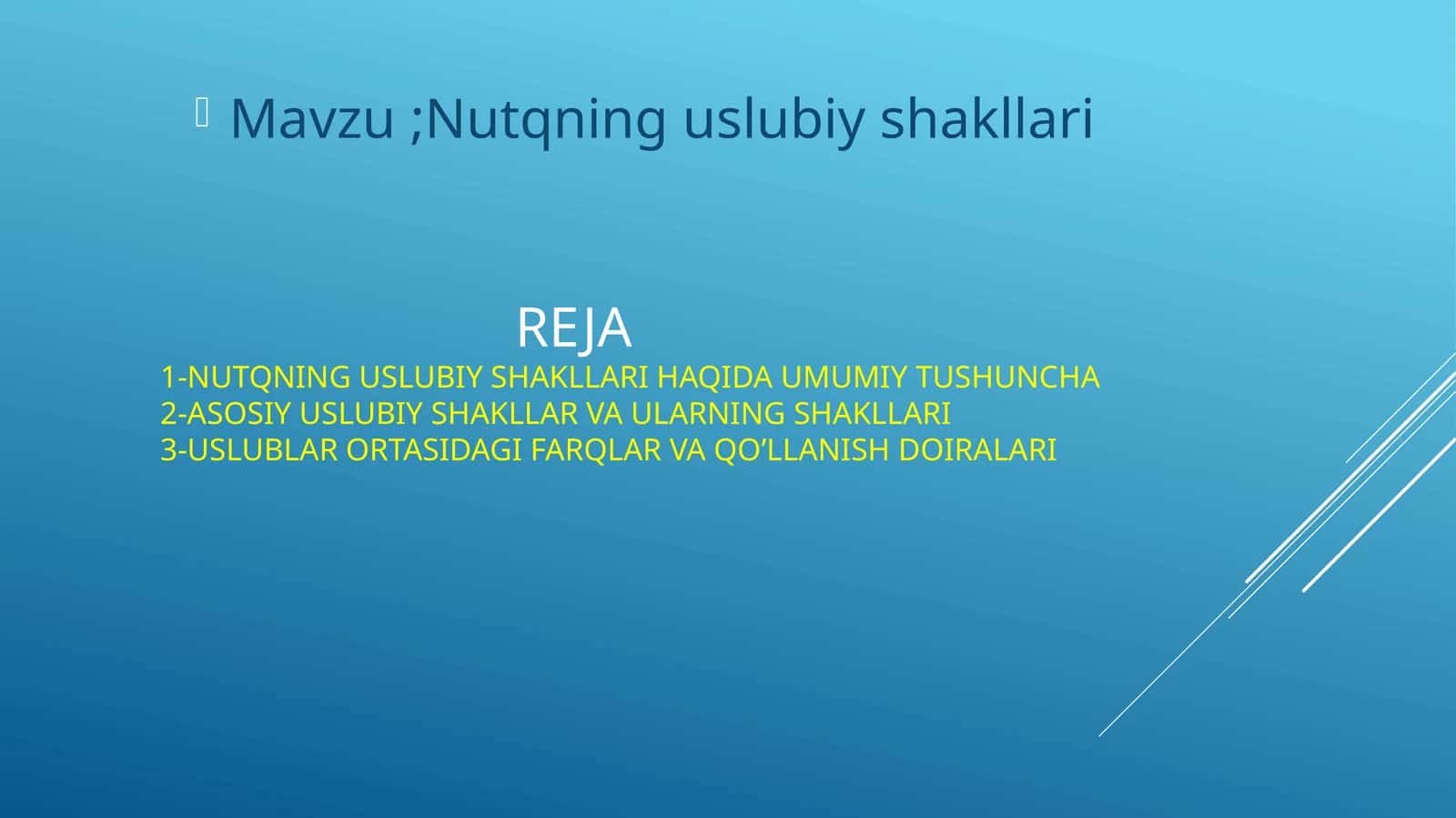 Nutqning uslubiy shakllari