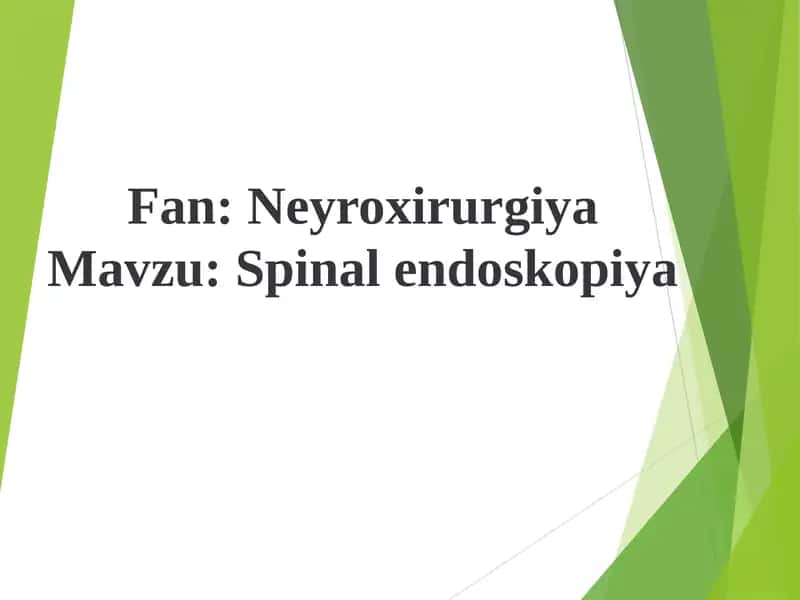 Endoskopik umurtqa pog'onasi jarrohligi