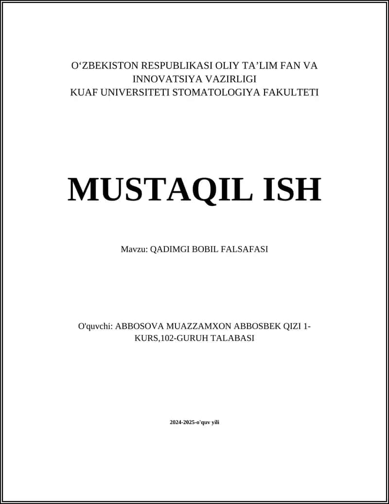 QADIMGI BOBIL FALSAFASI