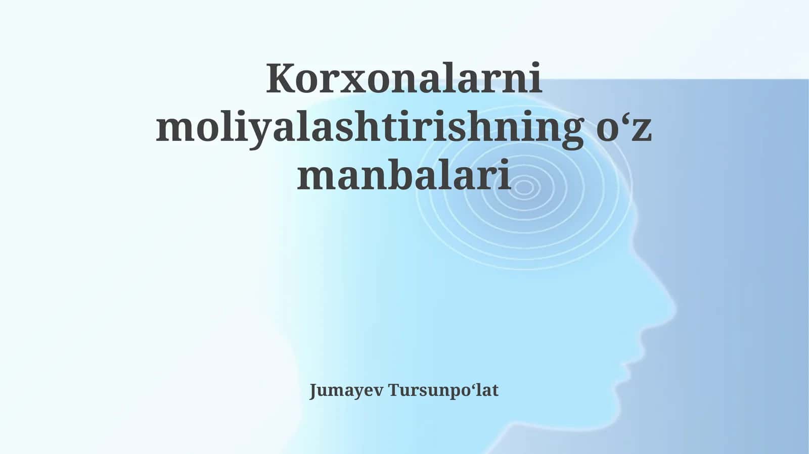 Korxonalarni moliyalashtirishning oʻz manbalari
