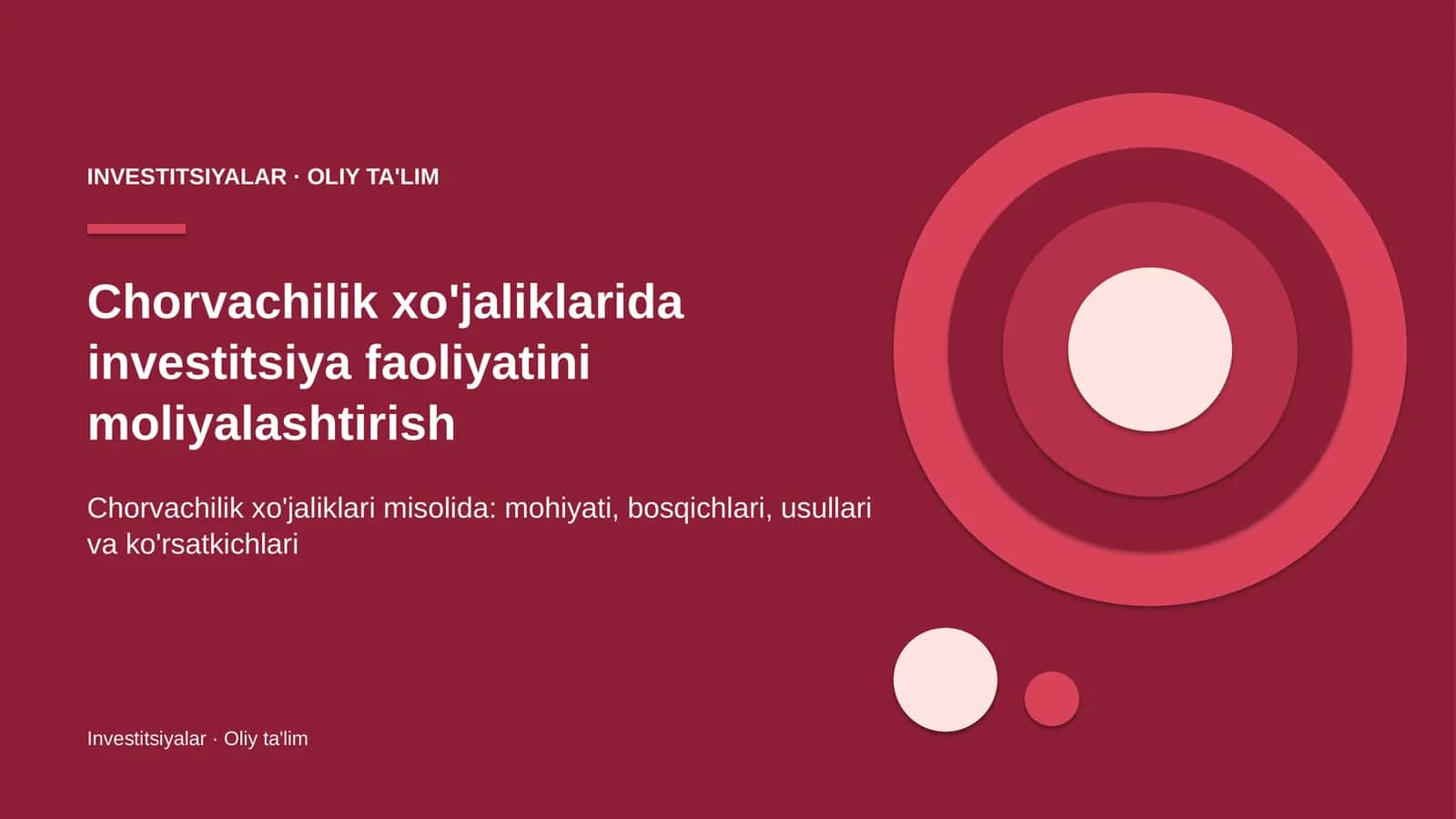 Investitsiyalar · Oliy ta'lim
