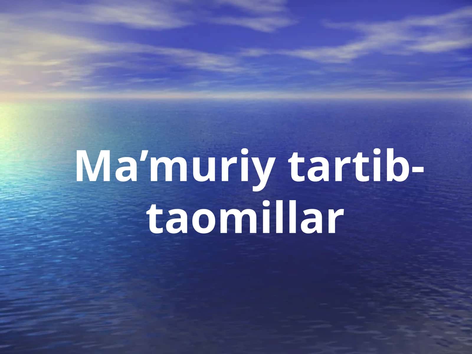 Ma’muriy tartib-taomillar