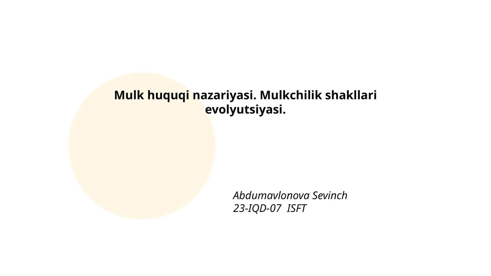 Mulk huquqi nazariyasi