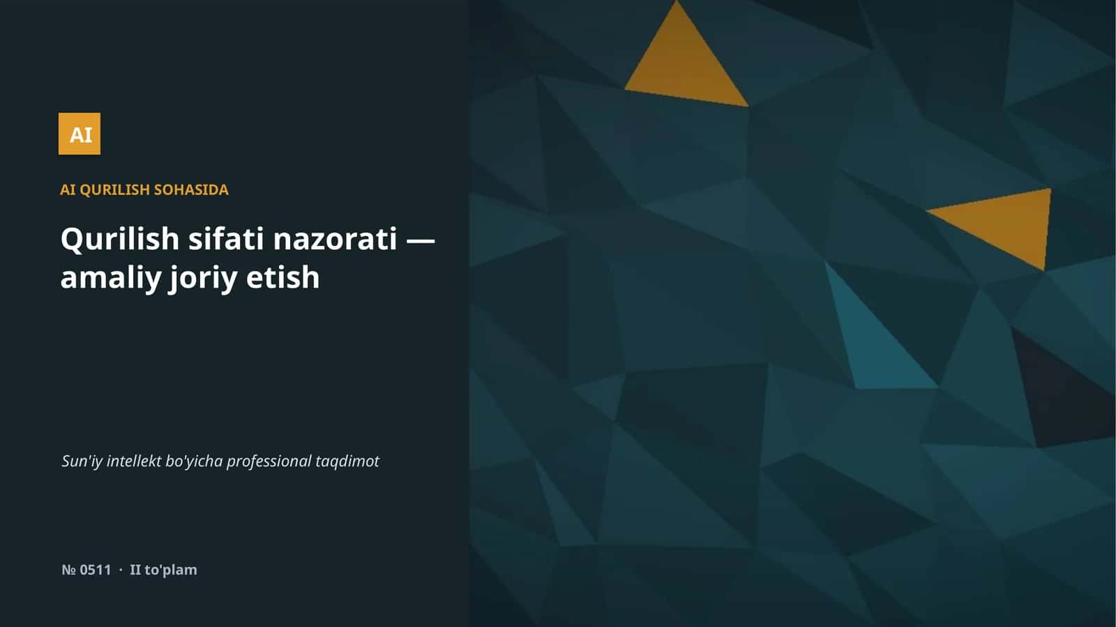 Sun'iy intellekt bo'yicha professional taqdimot
