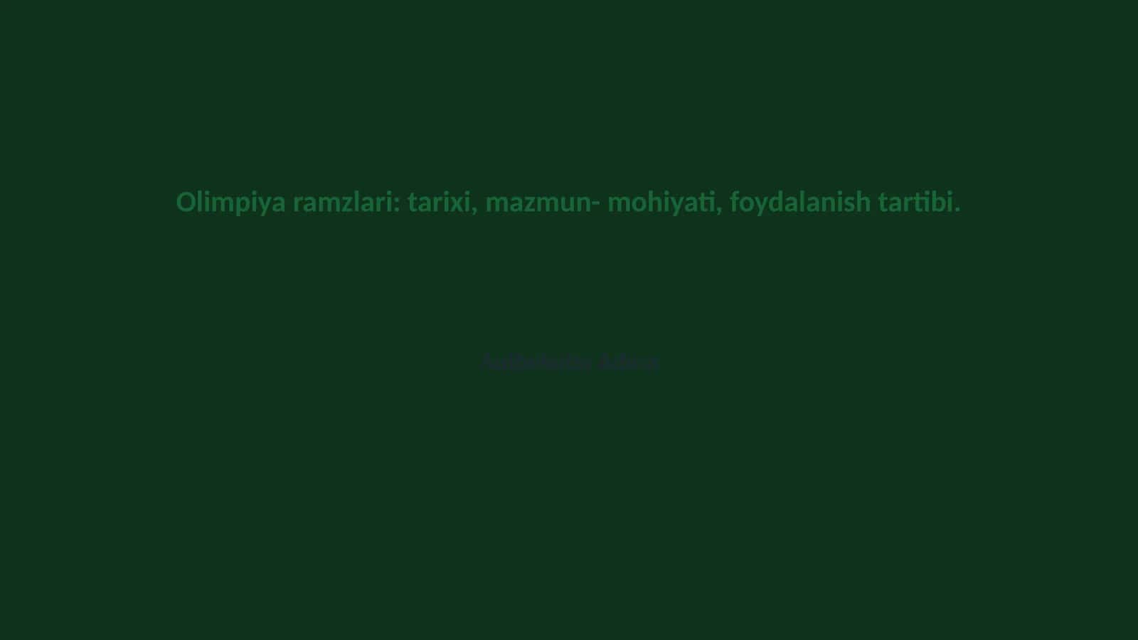 Olimpiya Ramzlari: Tarix va Mazmuni