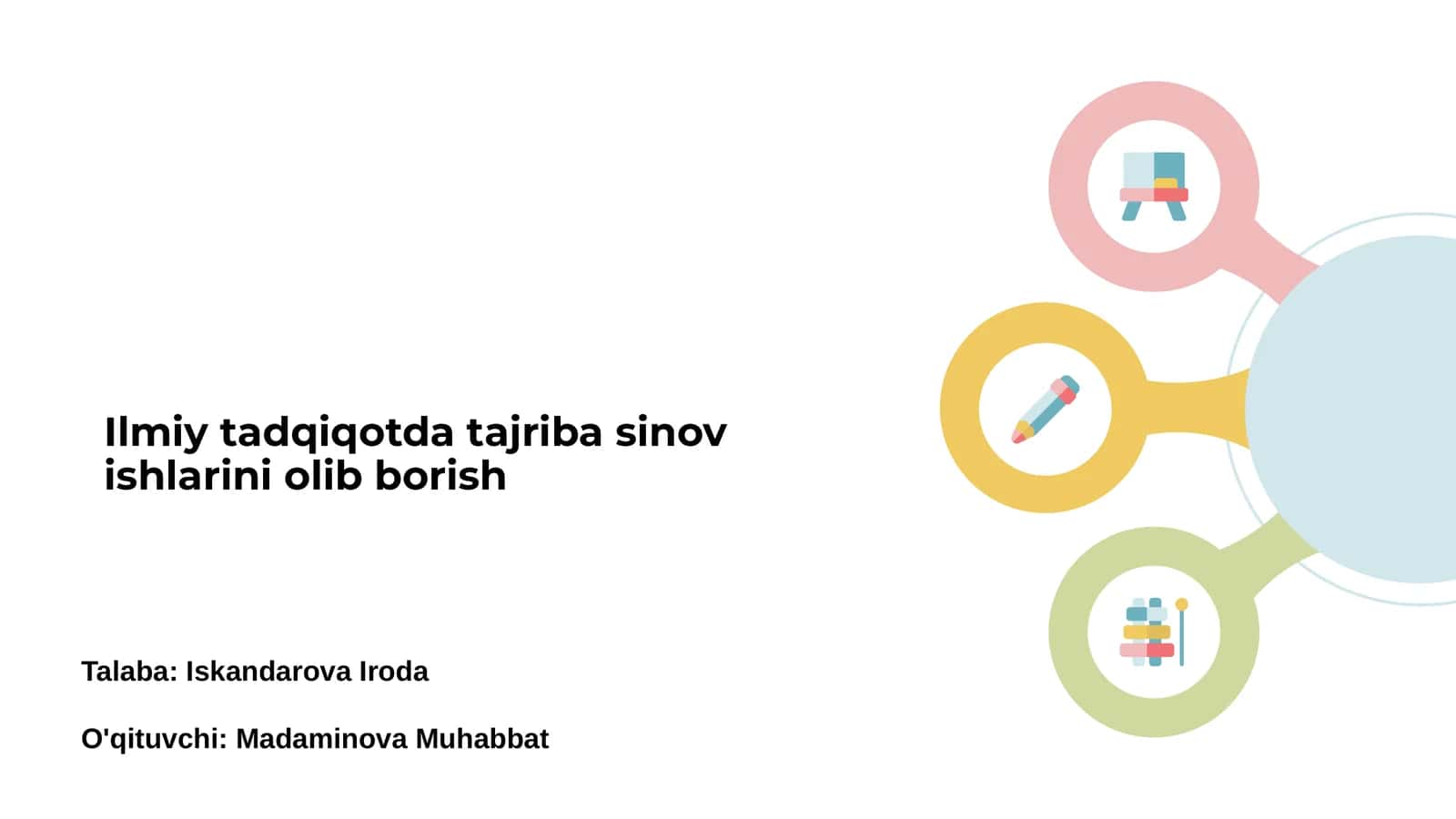 Ilmiy tadqiqotda tajriba sinov ishlarini olib borish