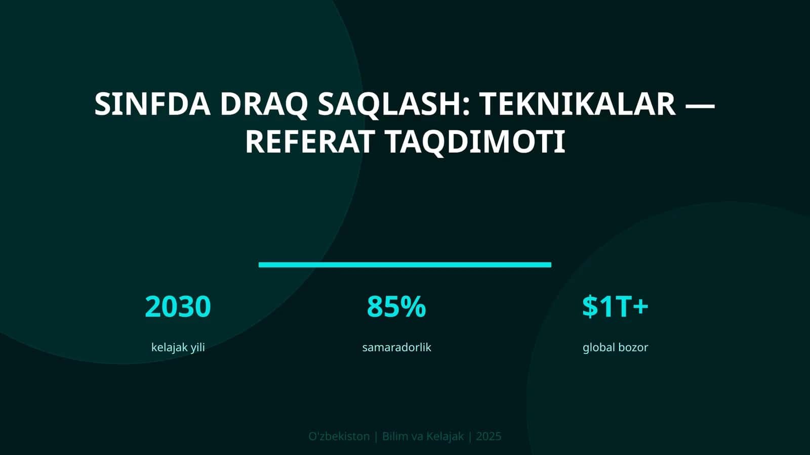 Sinfda draq saqlash: teknikalar — referat taqdimoti