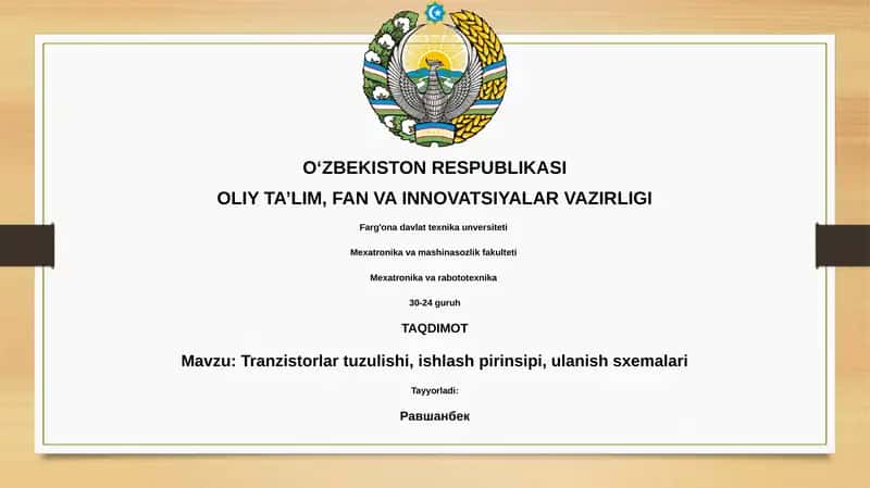 Tranzistorlar tuzulishi