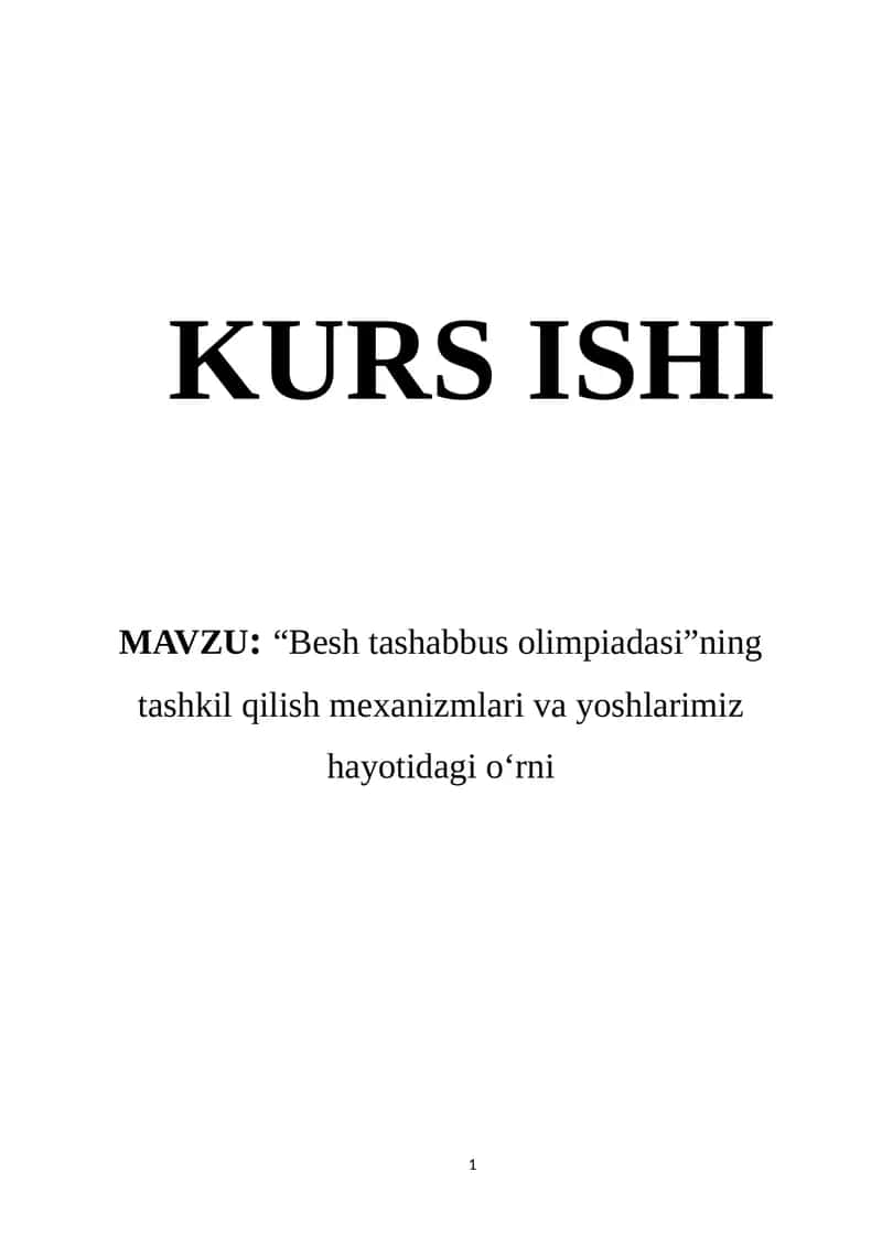 Besh tashabbus olimpiadasi
