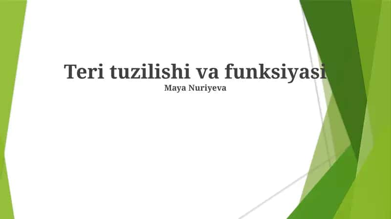 Teri tuzilishi va funksiyasi