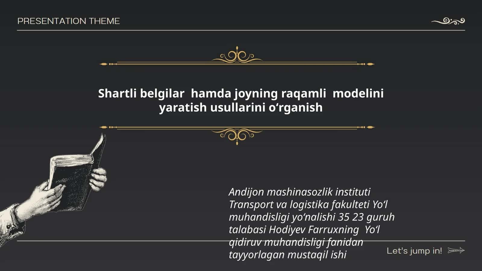 Yol qidiruv muhandisligi fanidan tayyorlagan mustaqil ish
