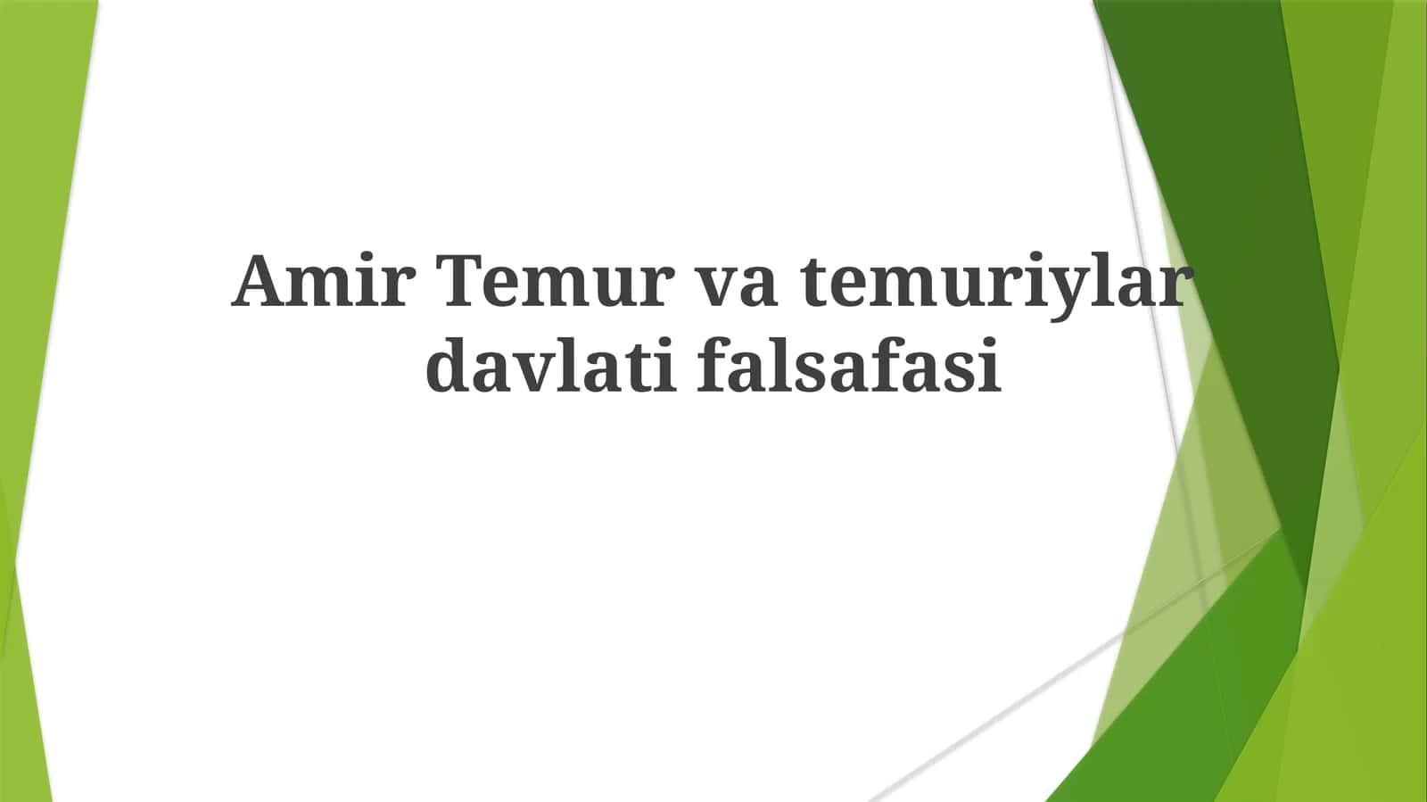 Amir Temur falsafasi