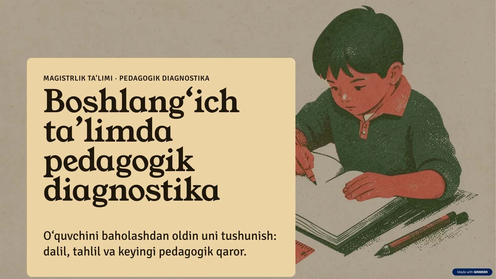 Boshlang‘ich ta’limda pedagogik diagnostika