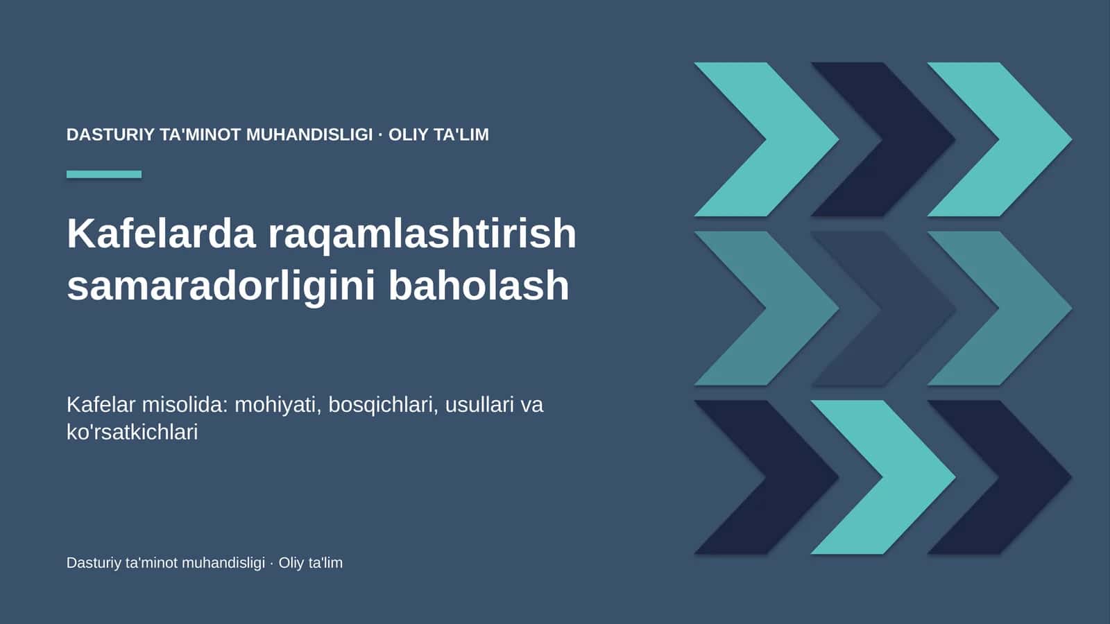 Kafelarda raqamlashtirish samaradorligini baholash