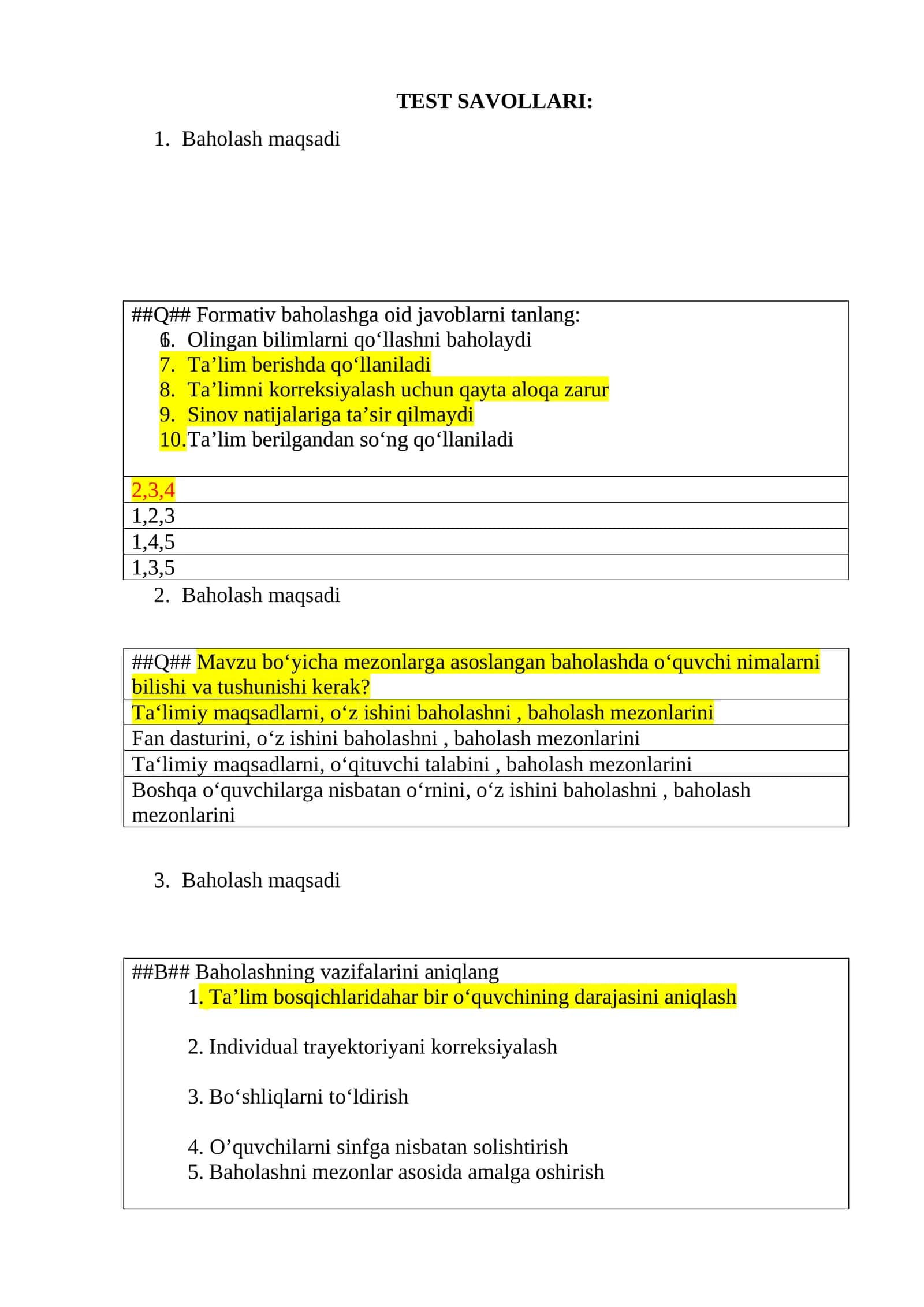 Formativ baholash